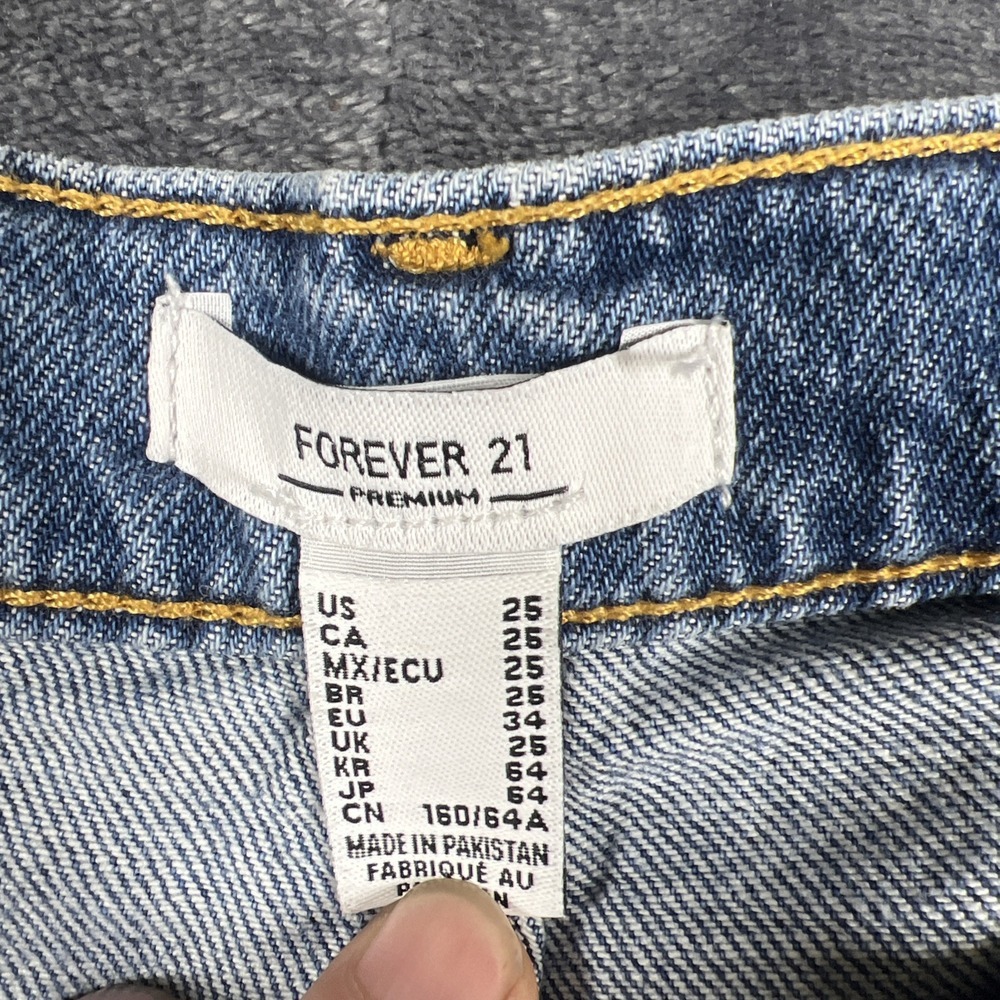 Forever 21 Retro Flare Jeans Womens Size 25x28 Blue Denim Mid Rise hippie hipste - Picture 5 of 13